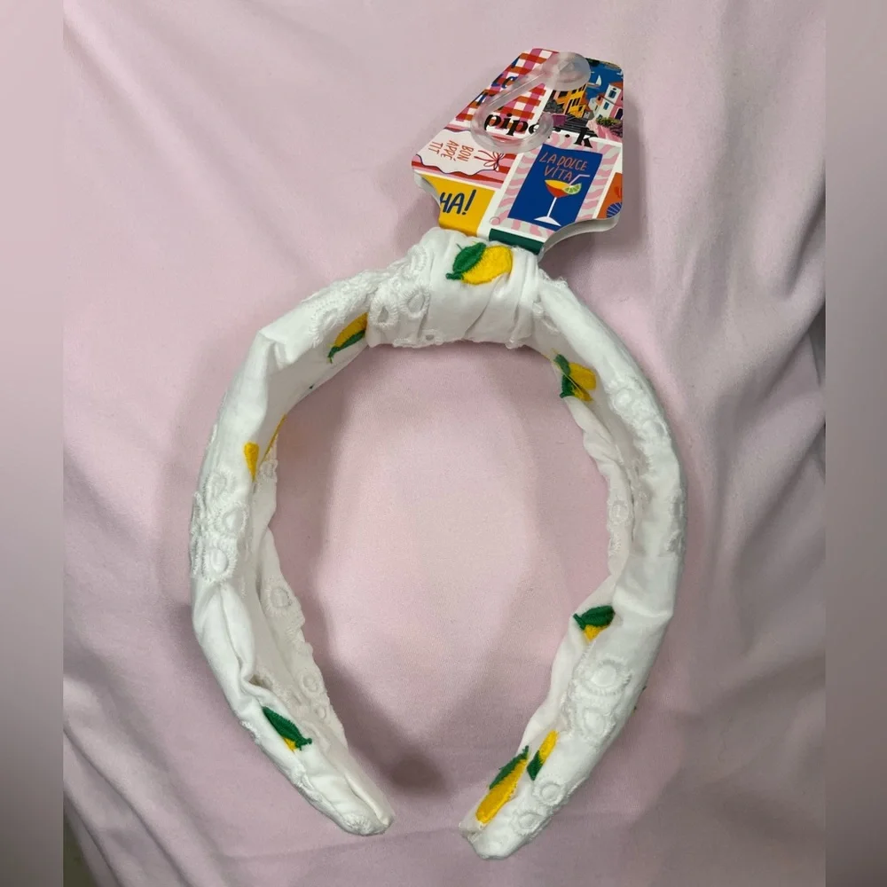 NWT ⚜️🍋⚜️ Piper K Gorgeous Satin Lemon Print Headband - Picture 6 of 11